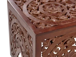 Conjunto De 2 Mesas De Apoio Em Madeira Escura Shukur