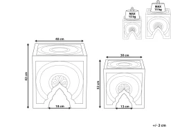 Conjunto De 2 Mesas De Apoio Em Madeira Escura Shukur