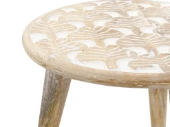 Conjunto De 2 Mesas De Apoio Em Madeira Clara De Mango Hursi