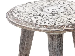 Conjunto De 2 Mesas De Apoio Em Madeira De Mango Branca Barju