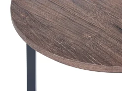 Conjunto De 2 Mesas De Centro Em Madeira Escura E Preta Tippo