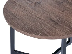 Conjunto De 2 Mesas De Centro Em Madeira Escura E Preta Tippo