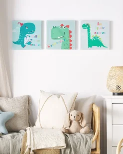 Conjunto De 3 Quadros Em Tela 30 X 30 Cm Multicolor Bingui