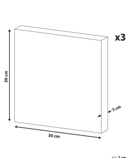 Conjunto De 3 Quadros Em Tela 30 X 30 Cm Rosa E Dourado Apesika