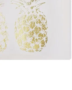 Conjunto De 3 Quadros Em Tela 30 X 30 Cm Rosa E Dourado Apesika