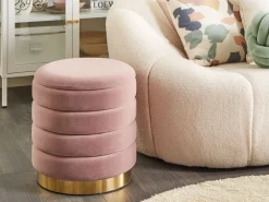 Conjunto De 2 Tamboretes Com Arrumação Rosa Garland