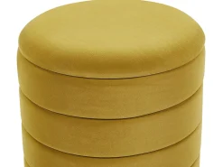 Conjunto De 2 Tamboretes Com Arrumação Amarelo Garland