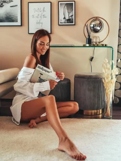 Conjunto De 2 Tamboretes Cinzentos Com Arrumação Miramar