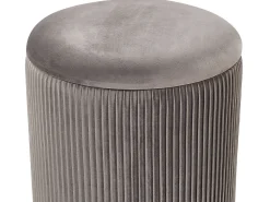 Conjunto De 2 Tamboretes Cinzentos Com Arrumação Miramar