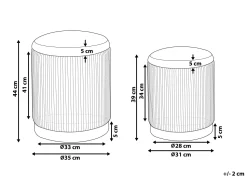 Conjunto De 2 Tamboretes Cinzentos Com Arrumação Miramar