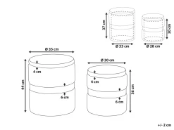 Conjunto De 2 Tamboretes Em Veludo Azul Doris