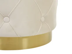 Conjunto De 2 Tamboretes Em Veludo Brancos Pueblo