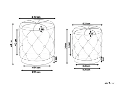 Conjunto De 2 Tamboretes Em Veludo Brancos Pueblo