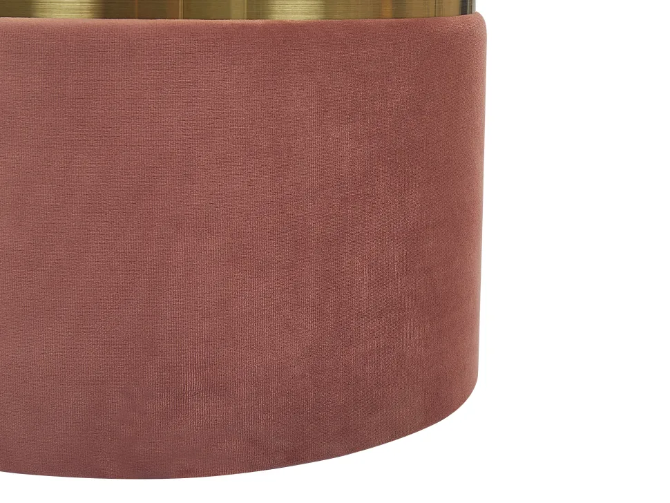 Conjunto De 2 Tamboretes Em Veludo Rosa Wichita