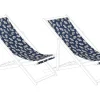 Conjunto De 2 Tecidos Azul Marinho Com Flores Para Espreguicadeiras Anzio/Avellino