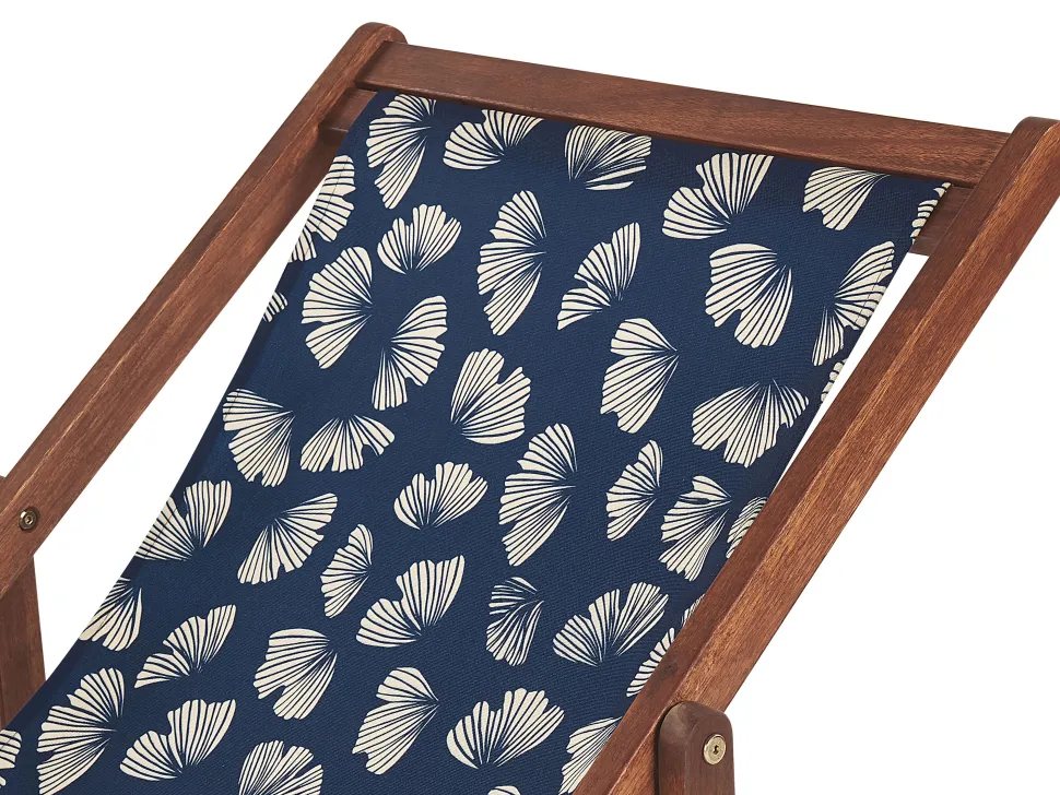 Conjunto De 2 Tecidos Azul Marinho Com Flores Para Espreguicadeiras Anzio/Avellino