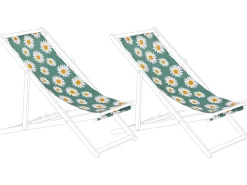 Conjunto De 2 Tecidos Com Camomilas Para Espreguicadeiras Anzio/Avellino