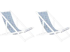 Conjunto De 2 Tecidos Com Linhas Azuis Para Espreguicadeiras Anzio / Avellino