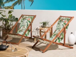 Conjunto De 2 Tecidos Com Flamingo Para Espreguicadeiras Anzio / Avellino