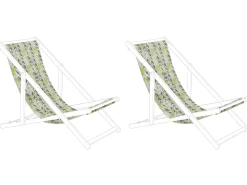 Conjunto De 2 Tecidos Em Amarelo E Cinzento Para Espreguicadeiras Anzio / Avellino