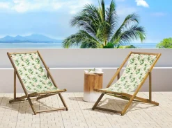 Conjunto De 2 Tecidos Multicolor De Motivo Floral Para Espreguicadeiras Anzio/Avellino