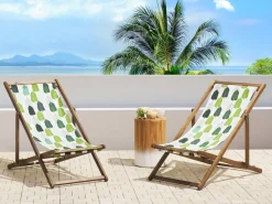 Conjunto De 2 Tecidos Multicolor Folhas De Arvore Para Espreguicadeiras Anzio/Avellino