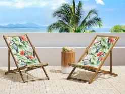 Conjunto De 2 Tecidos Multicolor Com Tucanos Para Espreguicadeiras Anzio/Avellino