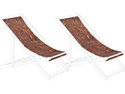 Conjunto De 2 Tecidos Vermelho Com Flores Para Espreguicadeiras Anzio/Avellino