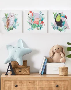 Conjunto De 3 Telas Com Impressao Multicolor 30 X 30 Cm Menaka