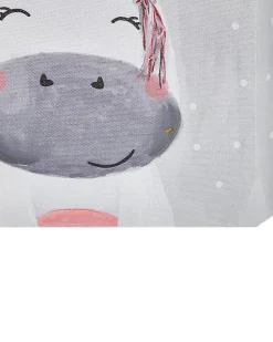 Conjunto De 3 Telas Com Impressoes Em Rosa E Cinzento 30 X 30 Cm Timia