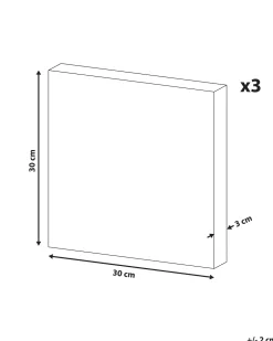 Conjunto De 3 Telas Com Impressoes Em Rosa E Cinzento 30 X 30 Cm Timia