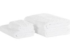 Conjunto De 4 Toalhas Brancas De Algodao Atai