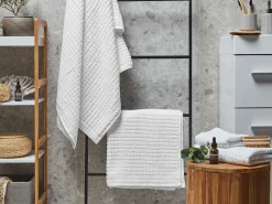 Conjunto De 4 Toalhas Brancas De Algodao Atai