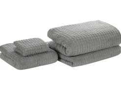 Conjunto De 4 Toalhas Cinzentas De Algodao Atai