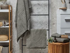 Conjunto De 4 Toalhas Cinzentas De Algodao Atai