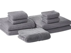 Conjunto De 9 Toalhas De Algodao Cinzento Areora
