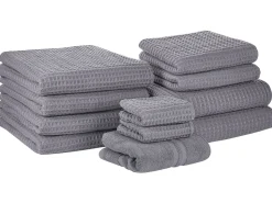 Conjunto De 11 Toalhas De Algodao Cinzentas Areora