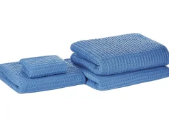 Conjunto De 4 Toalhas De Algodao Azuis Areora
