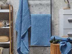 Conjunto De 4 Toalhas De Algodao Azuis Areora