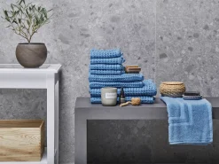 Conjunto De 9 Toalhas De Algodao Azuis Areora