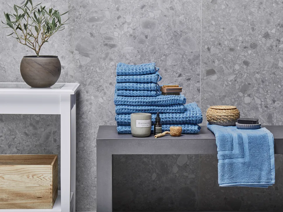 Conjunto De 9 Toalhas De Algodao Azuis Areora