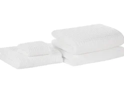 Conjunto De 4 Toalhas De Algodao Branco Areora