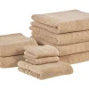 Conjunto De 9 Toalhas Em Algodao Creme Mitiaro
