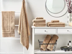 Conjunto De 9 Toalhas Em Algodao Creme Mitiaro