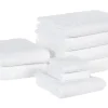 Conjunto De 9 Toalhas Em Algodao Branco Mitiaro