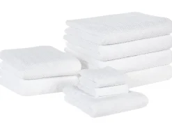 Conjunto De 9 Toalhas Em Algodao Branco Mitiaro