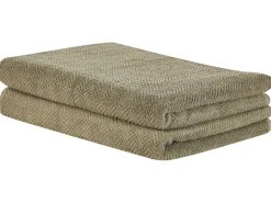 Conjunto De 2 Toalhas Em Algodao Verde Azeitona Mitiaro
