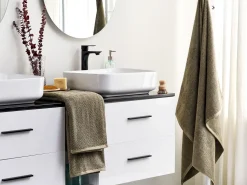 Conjunto De 2 Toalhas Em Algodao Verde Azeitona Mitiaro