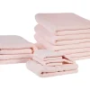 Conjunto De 9 Toalhas Em Algodao Rosa Pastel Atiu