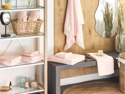 Conjunto De 9 Toalhas Em Algodao Rosa Pastel Atiu